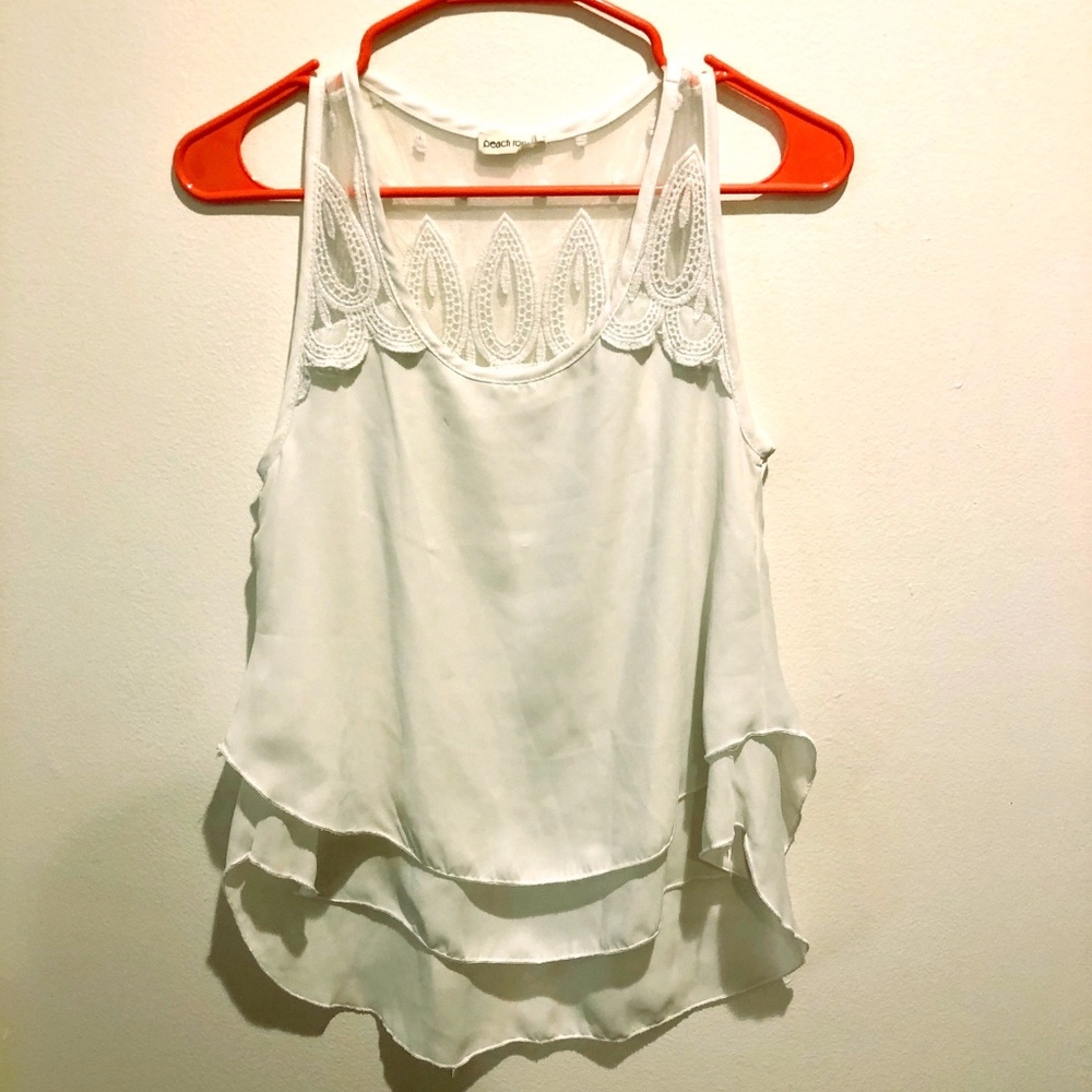 White Tank with Lace and Layers